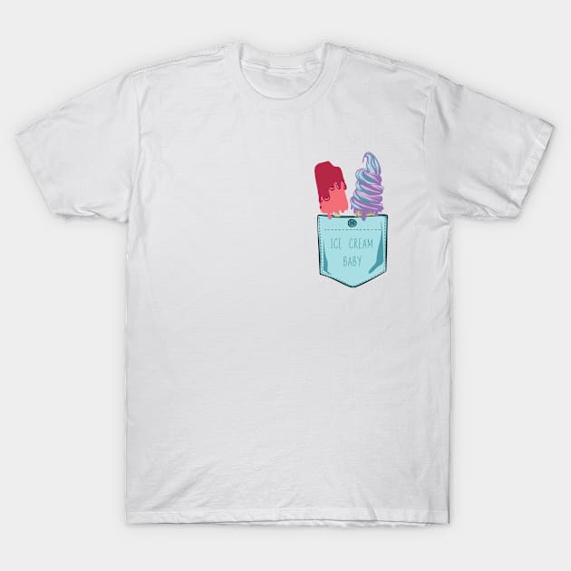 Ice Cream Pocket T-Shirt by Pocket Puss